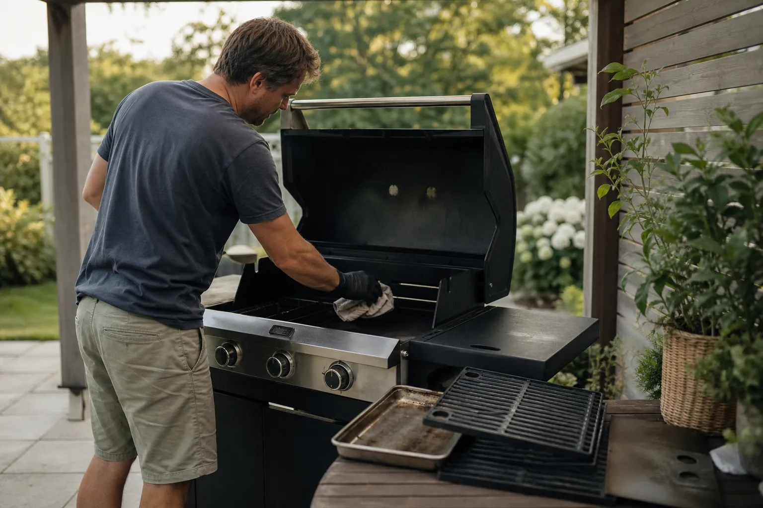 Grillgaller rengörs med borste efter användning