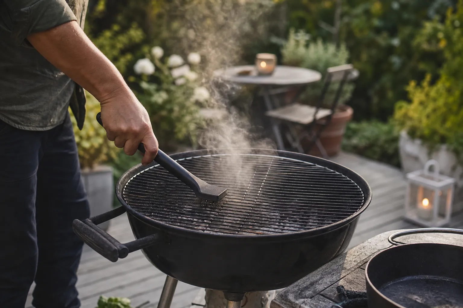 Grillgaller borstas rent från aska och matrester